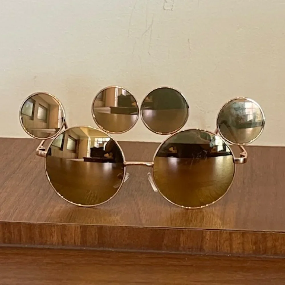 Tokyo Disney Resort Mickey Mouse Metallic Brownish Gold Sunglasses